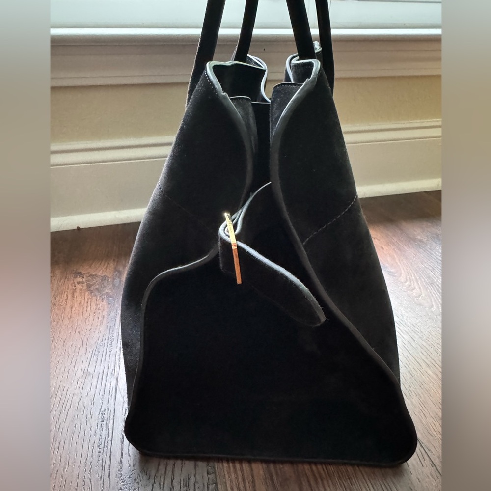 The Row Soft Margaux 17 Bag in Black Suede - Picture 5 of 9